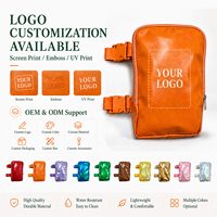 Sac de jambe Sinmelon personnalisé avec logo holographique, forme baril, sangle réglable, en PU imperméable, transparent, avec fermeture éclair pour téléphone