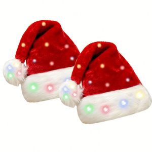 Gorro de Peluche LED para Fiestas Navideñas, Decoración Luminosa, Gorro de Navidad que Brilla en la Oscuridad, Regalo de Papá Noel - Product Image 3