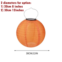 Lanterne solaire en nylon de 12 pouces, étanche IP44, lumière blanche chaude, pour extérieur, suspendue, pour la décoration de jardin et de Noël, vente en gros