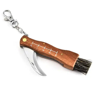 Couteau de poche pliant professionnel avec brosse à lame en acier manche en palissandre pour le jardinage et la chasse couteau de cueillette de champignons