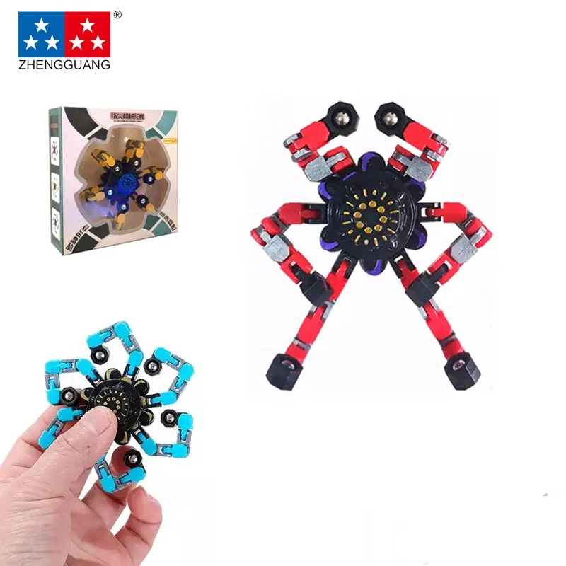 Zhengguang Transformable Fingertip Spinner Toy DIY Deformable Spinning Creative Mechanical Robot Chain Gyro Toy Fidget Spinner
