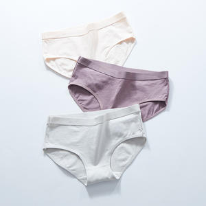 Ropa Interior Femenina de Algodón Puro, Corte Medio, Tejido de Punto, Sin Costuras, Elástica, Transpirable, Cómoda, Antibacteriana - Product Image 3