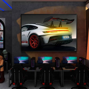 Lámpara LED para Auto Deportivo GTR, Pintura Moderna y Sencilla, Mural Decorativo Rectangular Enmarcado para Sala de Esports y Dormitorio, Alimentación por CA - Product Image 5