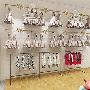 Estante de exhibición de pared para ropa de niños, estante de exhibición de ropa de diseño Interior para sala de exposición - Product Image 1