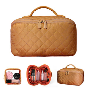 PLAYMAX New Eco-Friendly Zipper Medium Capacity Portable <b>Makeup</b> Bag Soft Handle <b>Makeup</b> Brush <b>Organizer</b> Durable Foldable Premium - Product Image 2