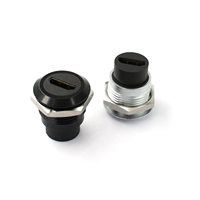 Prise réseau RJ45 de type rond montée en surface Capuchon anti-poussière monté sur panneau en alliage de zinc en laiton noir/argent Accessoires de connecteur