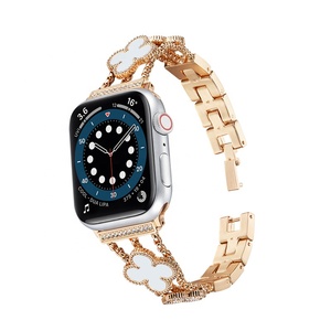 Correa de Metal para <span class=keywords><strong>Apple</strong></span> <span class=keywords><strong>Watch</strong></span> 8 7 41mm 45mm 6 5 4 <span class=keywords><strong>SE</strong></span> 44mm <span class=keywords><strong>40mm</strong></span>, Correa de Acero Inoxidable con Diamantes para Mujer, para IWatch - Product Image 4