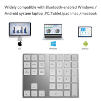 Clavier numérique ABS Bluetooth, clavier numérique avec raccourcis multiples, 34 touches, clavier numérique sans fil portable et fin pour ordinateur portable