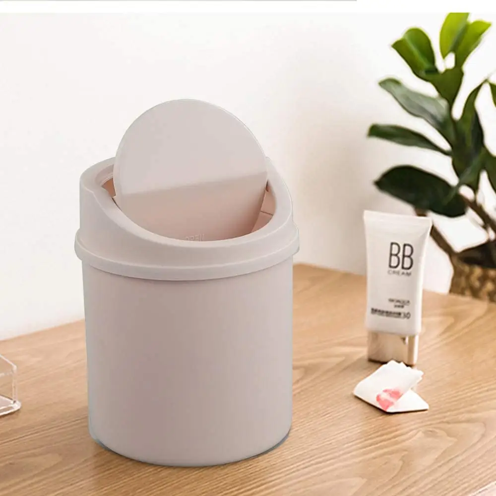 Packitte 2 Liter Mini Desktop Trash Can Tiny Garbage Can Trash Bin with Swing Lid