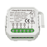 Module d'interrupteur intelligent pour la maison intelligente, certifié CE RoHS, universel, Zigbee, 4 canaux, 4x10A