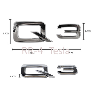 1 pièce Autocollant décoratif ABS pour voiture, Emblème de coffre pour Audi Sline A3 A4 A5 A6 A7 A8 Q1 Q2 Q3 Q5 Q7 Q8 - Product Image 2