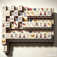 Ensemble de tuiles de mahjong personnalisées USA, luxe trois couches, rouge, blanc, bleu, 4 juillet, drapeau américain, gâteau aux pommes, feux d'artifice