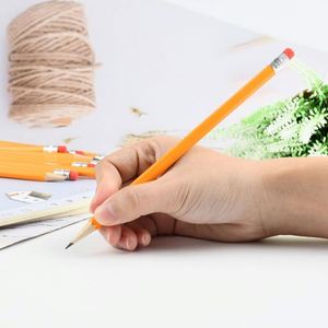 Design School Promotion Gift HB Pencil Custom Wood Pencils with Eraser OEM <b>Logo</b> Bulk Packing Black Lead - Product Image 2