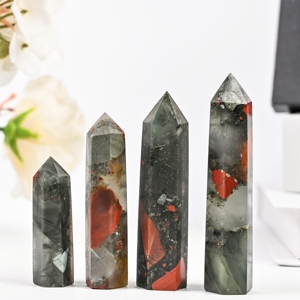 Vente en gros de tour de cristal poli en pierre de sang de dragon africaine naturelle pour la guérison, les cadeaux et la décoration Feng Shui - Product Image 1