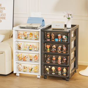 Armoire de rangement multifonction en plastique de haute qualité avec <span class=keywords><strong>tiroirs</strong></span> transparents, étagère à livres, présentoir pour figurines, pour la maison et le bureau - Product Image 2