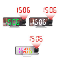 Horloge numérique multifonctionnelle à grand écran LED, réveil de bureau numérique, horloge de table numérique avec projection rotative