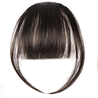 Vente en gros de franges en cheveux synthétiques avec favoris, fausses franges fines et légères pour femmes