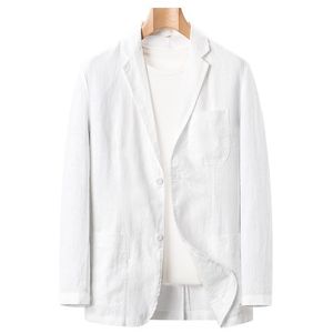 Abito da uomo Beige naturale con tessuto di lino in tinta unita traspirante per abiti da uomo taglie forti per matrimoni in giardino - Product Image 4