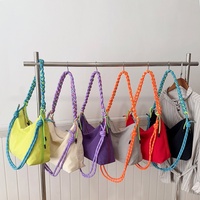 Sac fourre-tout décontracté pour femme avec bandoulière en corde tressée colorée, multi-positions, pour le quotidien, le shopping et les voyages
