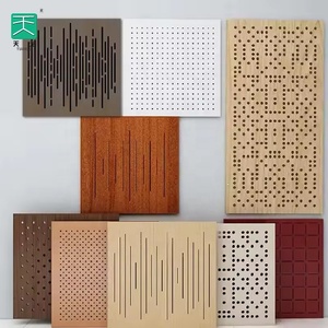Panneaux acoustiques en bois perforé pour salle de fonction Tiange, trous carrés, absorption acoustique, traitement insonorisant - Product Image 2