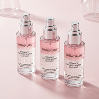 Spray Facial Fermenté de Luxe pour Soins de la Peau, Boîte Géométrique Rose Mat Personnalisée, Fabricant de Brume Sérum Microcapsule Élégante