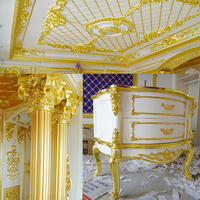 Feuille d'or italienne, 14x14cm, 1000 pièces/paquet, papier pour meubles plafond hôtel et maison décoration murale dorure feuilles d'or