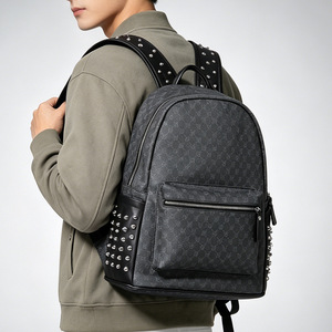 Laptop <b>Backpack</b> 20-35L Waterproof With Letter Pattern For Men Business School Use - Product Image 3