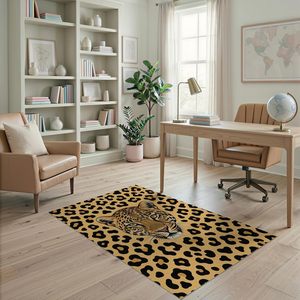 Alfombra de diseño I 4x6 con área gráfica, tejido plano de chenilla, poliéster, antideslizante, duradera, para el hogar, la oficina o el estudio. - Product Image 2
