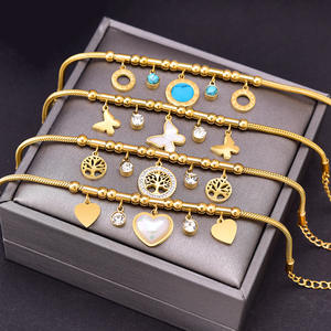 Pulsera de Acero de Titanio con Diseño Geométrico de Estrella de Cinco Puntas y Mariposa Americana <span class=keywords><strong>para</strong></span> Mujer, Joyería Romana que No Destiñe - Product Image 3