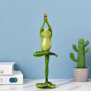 樹脂置物カエルヨガポーズ樹脂工芸品家具装飾動物の装飾品ミックスとギフトとして一致樹脂像 - Product Image 5