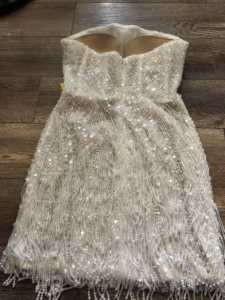 Vestido Mini sin Mangas <span class=keywords><strong>de</strong></span> Lujo con Lentejuelas, Cuentas <span class=keywords><strong>de</strong></span> Perlas y Borlas <span class=keywords><strong>de</strong></span> Diamantes <span class=keywords><strong>de</strong></span> Imitación <span class=keywords><strong>para</strong></span> Fiesta <span class=keywords><strong>de</strong></span> Cumpleaños o <span class=keywords><strong>Boda</strong></span> - Product Image 6