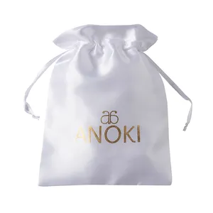 Wholesale Silk Satin Jewellery Drawstring Pouch Bag with Logo/ drawstring bag jewelry pouch with logo