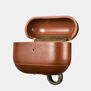 Étui pour écouteurs ICARER en cuir véritable vintage, étui de protection, coque en cuir de vache véritable pour <span class=keywords><strong>AirPods</strong></span> Pro 2 - Product Image 3