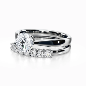 ชุดแหวนแต่งงานเพชรเจ็ดเม็ดแบบคลาสสิก SGARIT Custom Classic Solitaire แหวนเพชรแล็บโกรว์ 18K ทองคำ 2 กะรัต VS D พร้อมใบรับรอง IGI สำหรับการหมั้น - Product Image 2