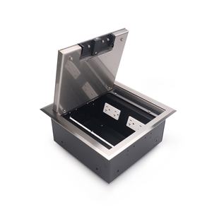 Boîtier de câblage et de données pour plancher surélevé avec couvercle encastré pour intérieurs modernes - Product Image 1