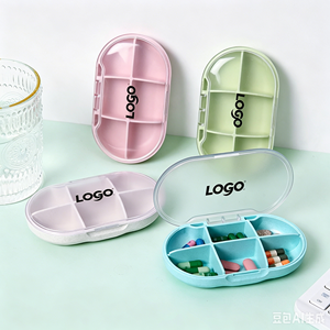 Boîte à pilules biodégradable en plastique personnalisée à 6 ou 4 compartiments, support de rangement pour médicaments, organisateur de comprimés, vente en gros à prix réduit - Product Image 1