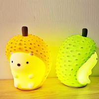 Veilleuse LED tactile rechargeable en silicone Mini Hérisson avec lumières changeantes de couleur pour chambre de bébé