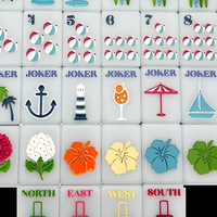Série de valises de plage sur mesure, bleu océan, jeu de tuiles de mahjong américain en acrylique monocouche, couleur UV pour divertissement festif