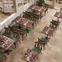 Nouvel ensemble table et chaises multifonctionnel en bois massif pour cafés, restaurants et pâtisseries - Mobilier commercial