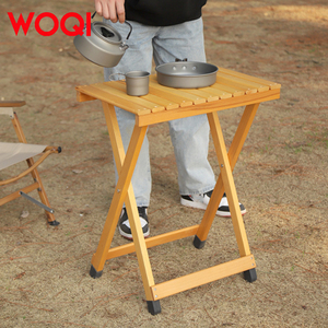 WOQI elegante legno <span class=keywords><strong>da</strong></span> esterno tavolino portatile per Patio bistrot spiaggia campeggio picnic cucina Design pieghevole - Product Image 5