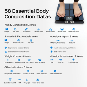 Báscula Digital de Baño de Alta Precisión con 8 Electrodos, Analizador de Composición Corporal de Vidrio Templado, Monitor de Salud, 180 kg, IMC - Product Image 2
