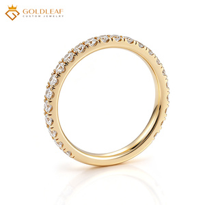 Bague d'éternité en or 14 carats avec diamant D VS1 de 0,033 carats, idéale pour la commémoration, les cadeaux, les mariages et le port quotidien - Product Image 3