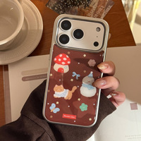 Coque adhésive en gel pour iPhone 17 Pro Max, motif bonhomme de neige rétro, compatible iPhone 16, coques de téléphone Apple 15, couleur marron hiver, design tendance