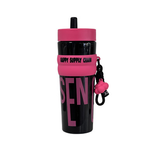 Decani Plastic Straw Cup With Carrying Rope Reusable Travel Drinkware - Product Image 3