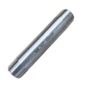 Thread Barrel Nipples Forging Stainless Steel 304 Custom Made 316 Long Pipe Male Equal Round 1/8"- 4"