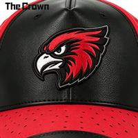 Gorra de Béisbol Estructurada de 5 Paneles con Logotipo Personalizado, Gorra de Cuero PU al por Mayor con Parche Tejido y Visera Cortada con Láser, Fabricante