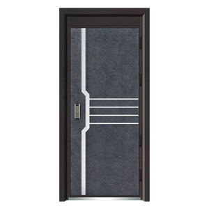 Acciaio americano porta d'ingresso in legno a buon mercato corazzato antiproiettile 48 pollici commerciale esterno di sicurezza porte anteriori con serratura intelligente - Product Image 3