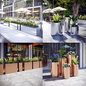 Support de <span class=keywords><strong>pot</strong></span> de fleurs modulaire créatif en acier inoxydable pour extérieur/table à fleurs avec cloison de séparation combinée pour plantation de parterres de fleurs - Product Image 3