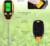 Testeur d'humidité et de pH du sol 4-en-1 pour jardin, serre intérieure et plantation - Détecteur de sol haute précision avec protection IP55 électronique