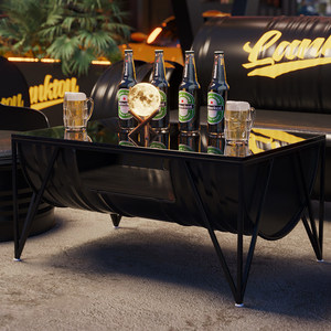 Ensemble de meubles de bar vintage en métal en forme de baril de pétrole, table et chaises pour restaurant, café, pub, logo personnalisé, OEM, vente en gros, directement de l'usine - Product Image 5